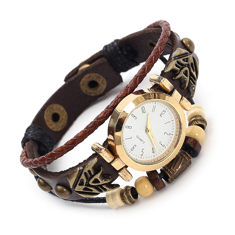 Tech Wear Accessories - Vintage Leather Quartz Watch Hip Hop
