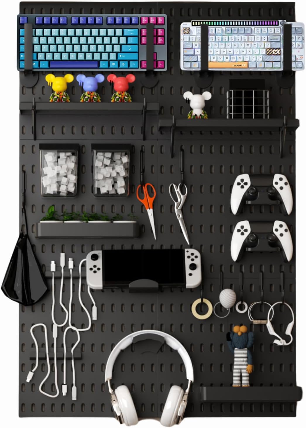 Tech Accessories Products - 33x22 Inch Black Peg Board Organizer