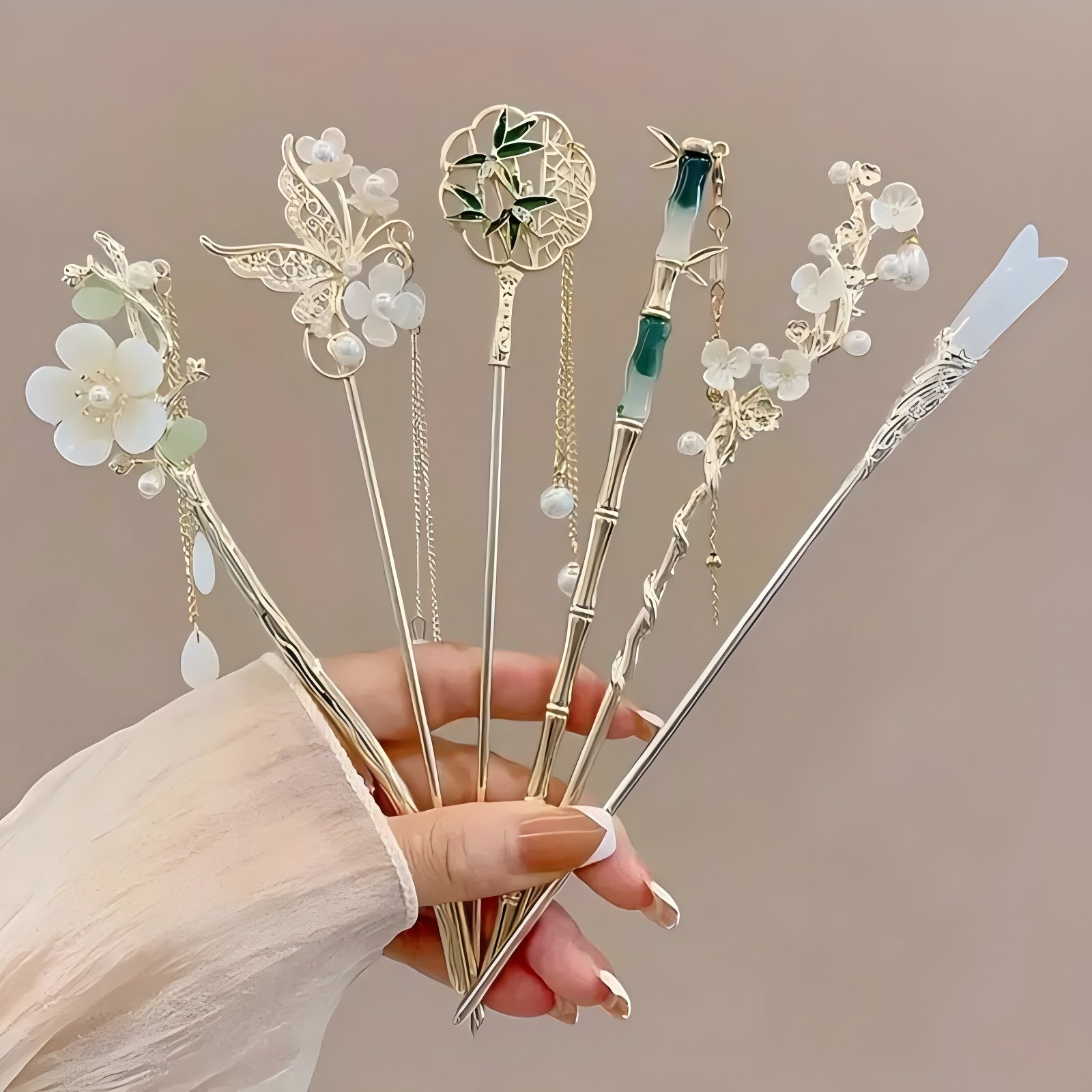 Tech Hair Accessories - 1/6pcs Elegant Chinese Style Tassel Hair