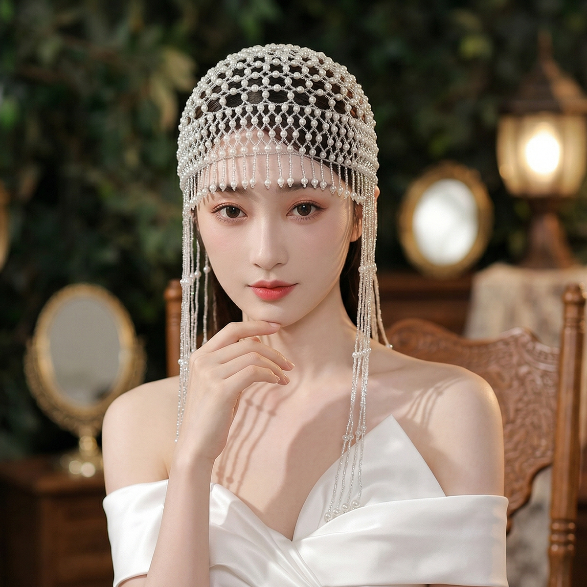 Luxury Pearls Beaded Headwrap  - Tech Hair Accessories avis et prix