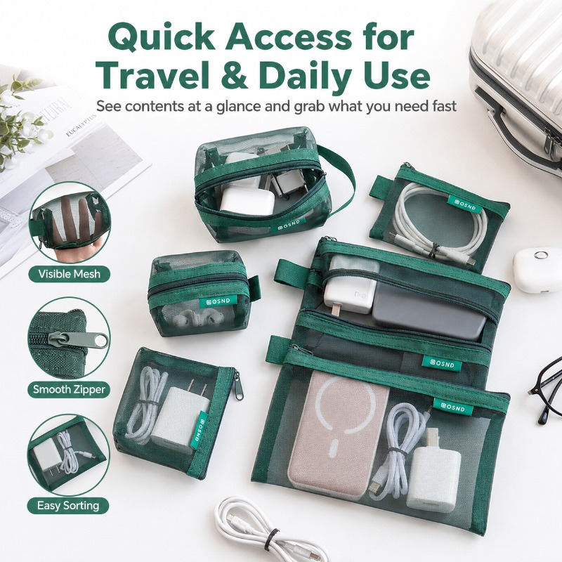 6PCS Portable Mesh Tech Access - Tech Woven Accessories avis et prix