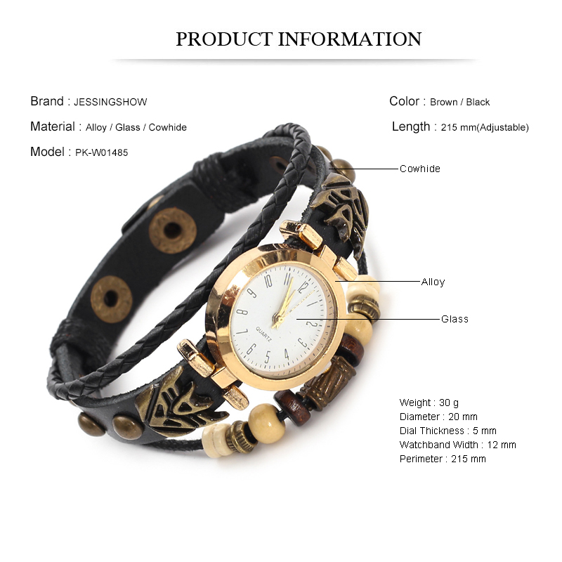 Vintage Leather Quartz Watch H - Tech Wear Accessories avis et prix