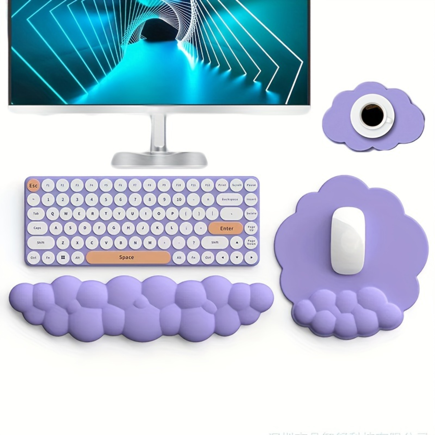 3-Piece Cloud-Shaped Mouse and - Keyboard Wrist Pad Leather avis et prix