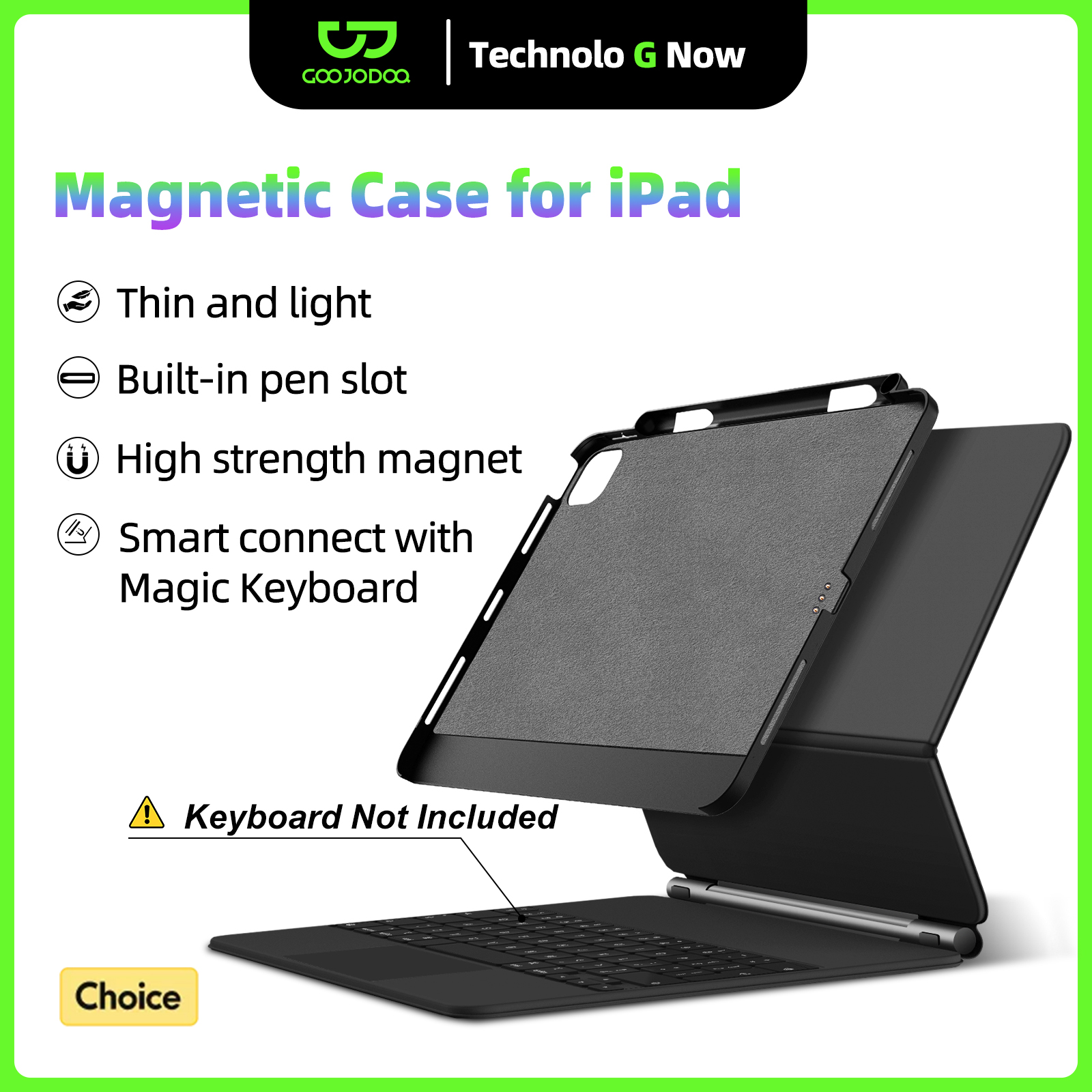 GOOJODOQ Magnetic Case for iPa - Pen Holder Magnetic avis et prix