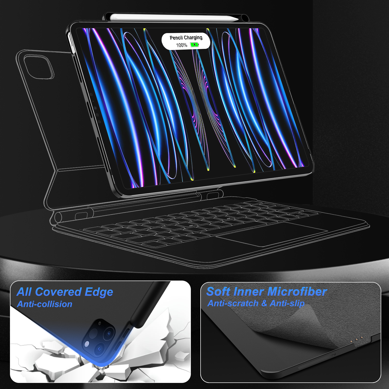 GOOJODOQ Magnetic Case for iPa - Pen Holder Magnetic avis et prix