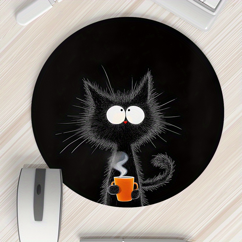 Black Cat Round Mouse Pad Dura - Tech Table Accessories avis et prix