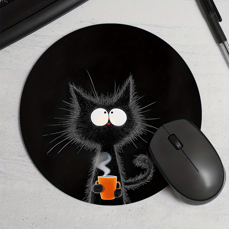Black Cat Round Mouse Pad Dura - Tech Table Accessories avis et prix