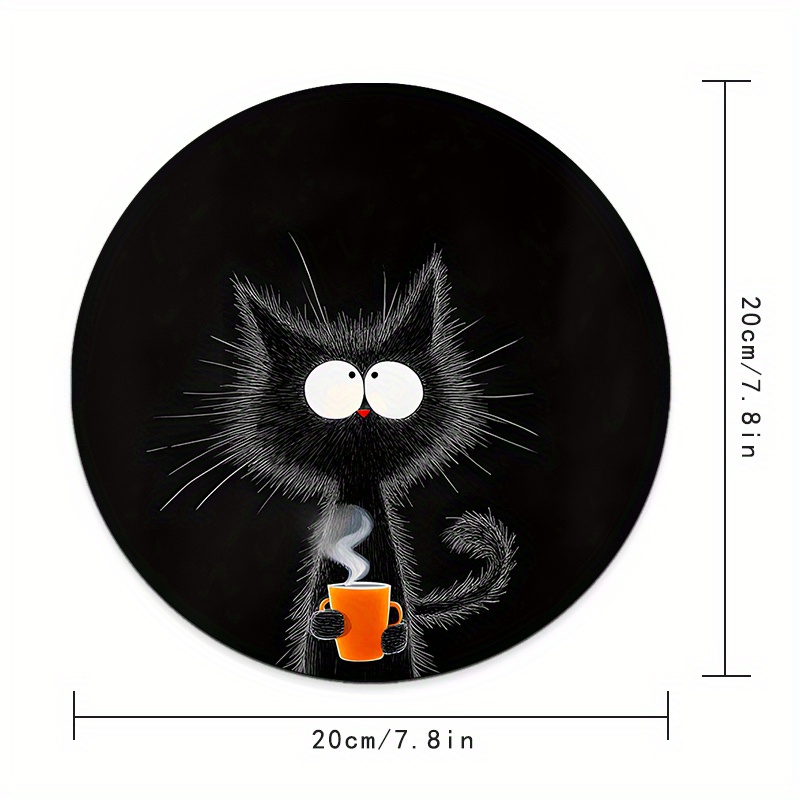 Black Cat Round Mouse Pad Dura - Tech Table Accessories avis et prix