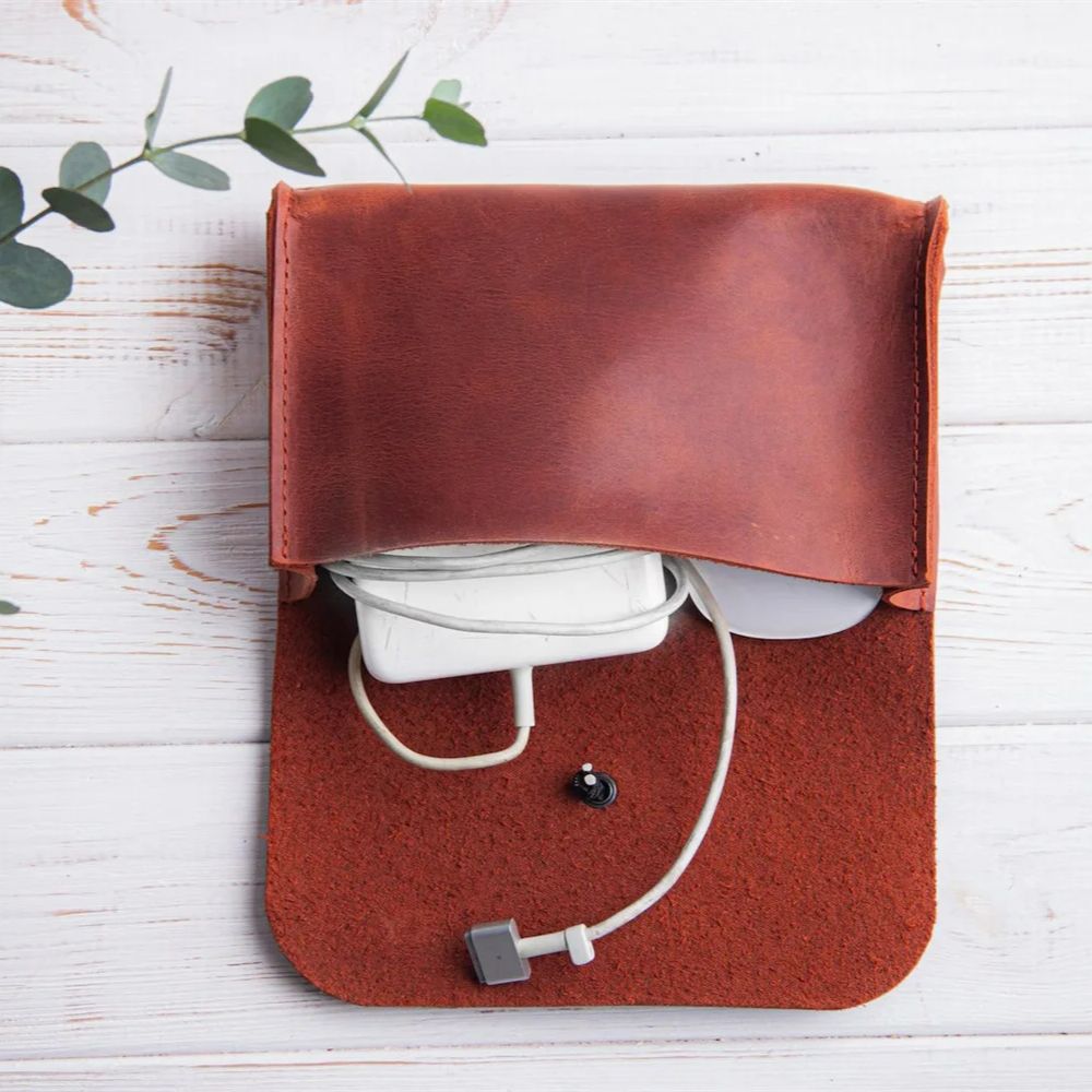 Genuine Leather MacBook Mouse  - Tech Accessories Travel Organizer Pouch avis et prix